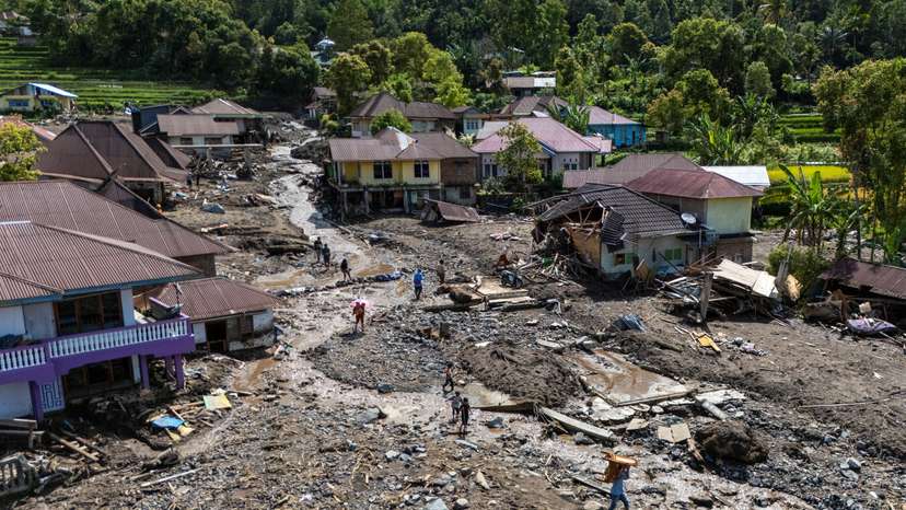 Aftermath of a deadly landslide in Malalak, Agam Regency