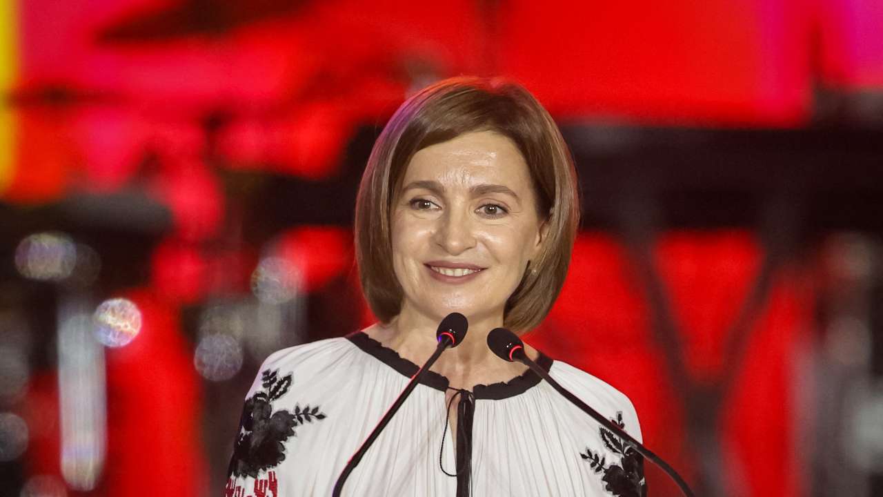 Moldovan President Maia Sandu attends a concert marking country’s Independence Day in Chisinau
