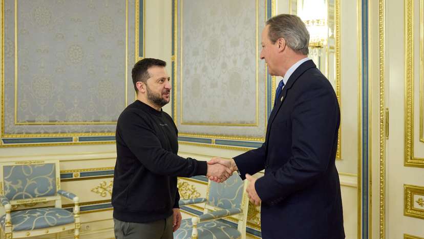 Britain's Foreign Secretary Cameron visits Kyiv