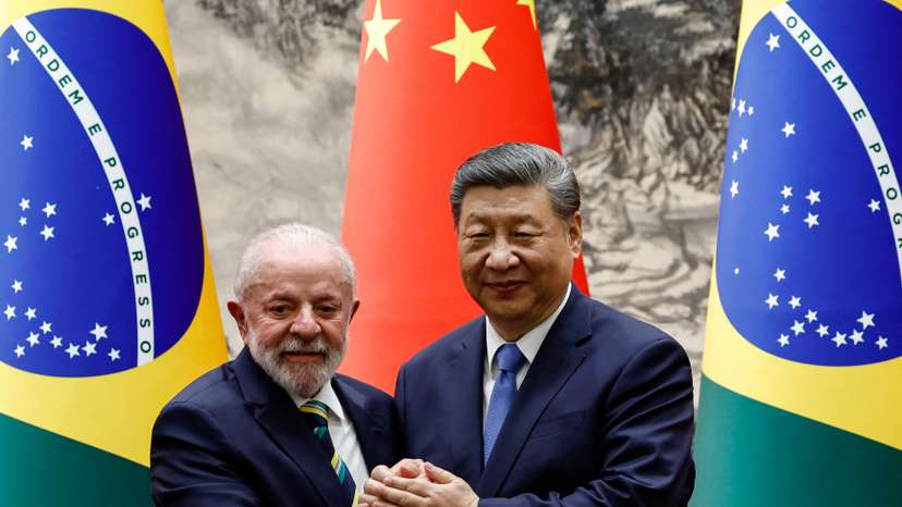 Chinese President Xi Jinping meets Brazil's President Luiz Inacio Lula da Silva in Beijing