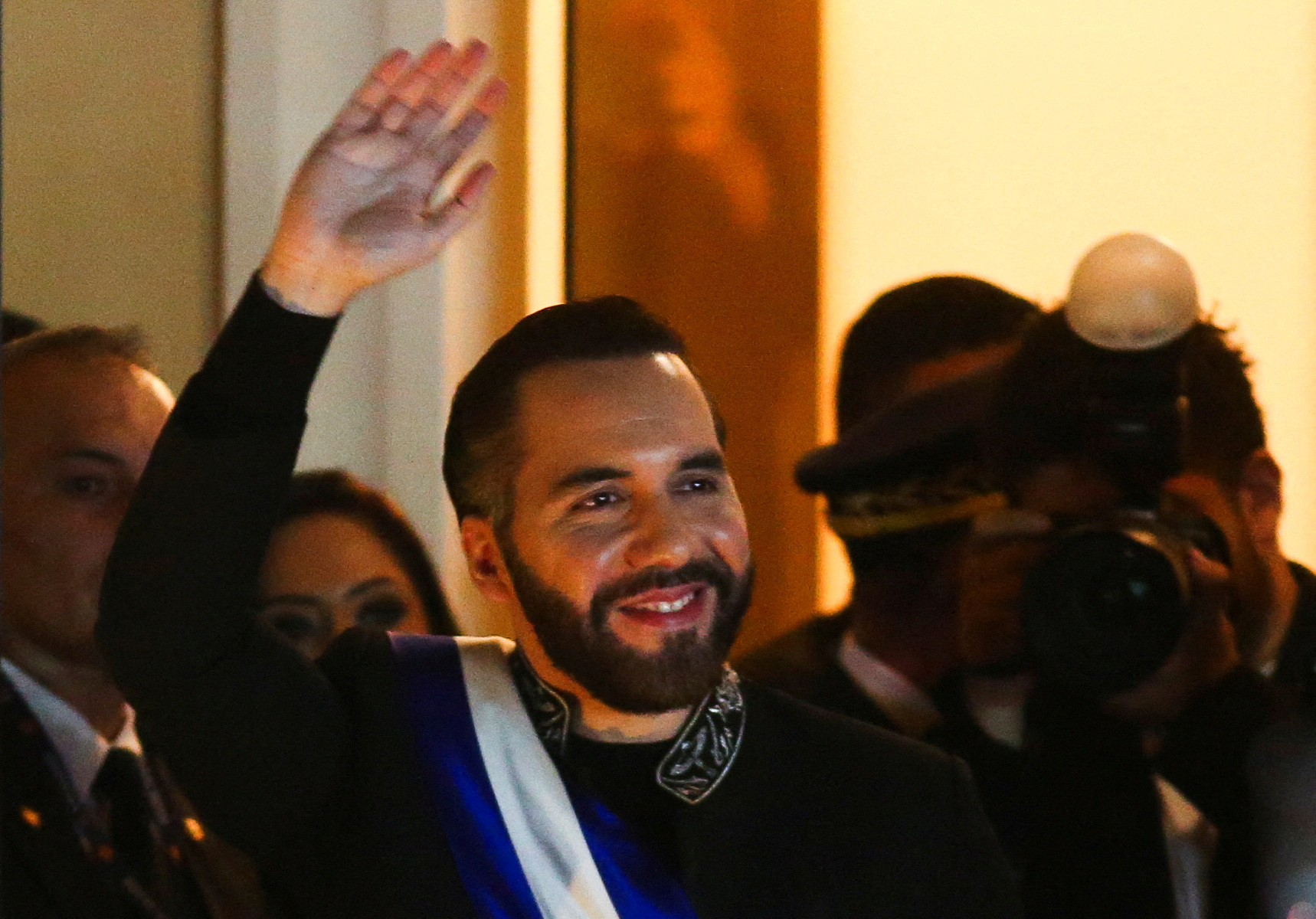 FILE PHOTO: El Salvador's President Nayib Bukele leaves after delivering a speech to mark the first year of his second term in office, in San Salvador