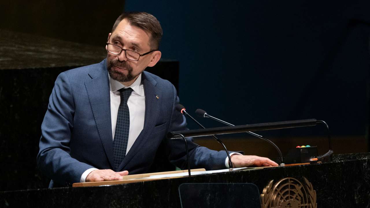 Ukraine's Deputy Minister for Foreign Affairs Mykola Tochytskyi Addresses the United Nations General Assembly During the Nuclear Non-Proliferation Treaty Review Conference in New York