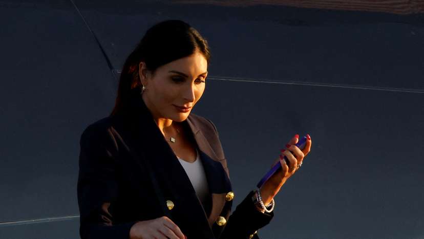 Laura Loomer arrives in Philadelphia, Pennsylvania, U.S.