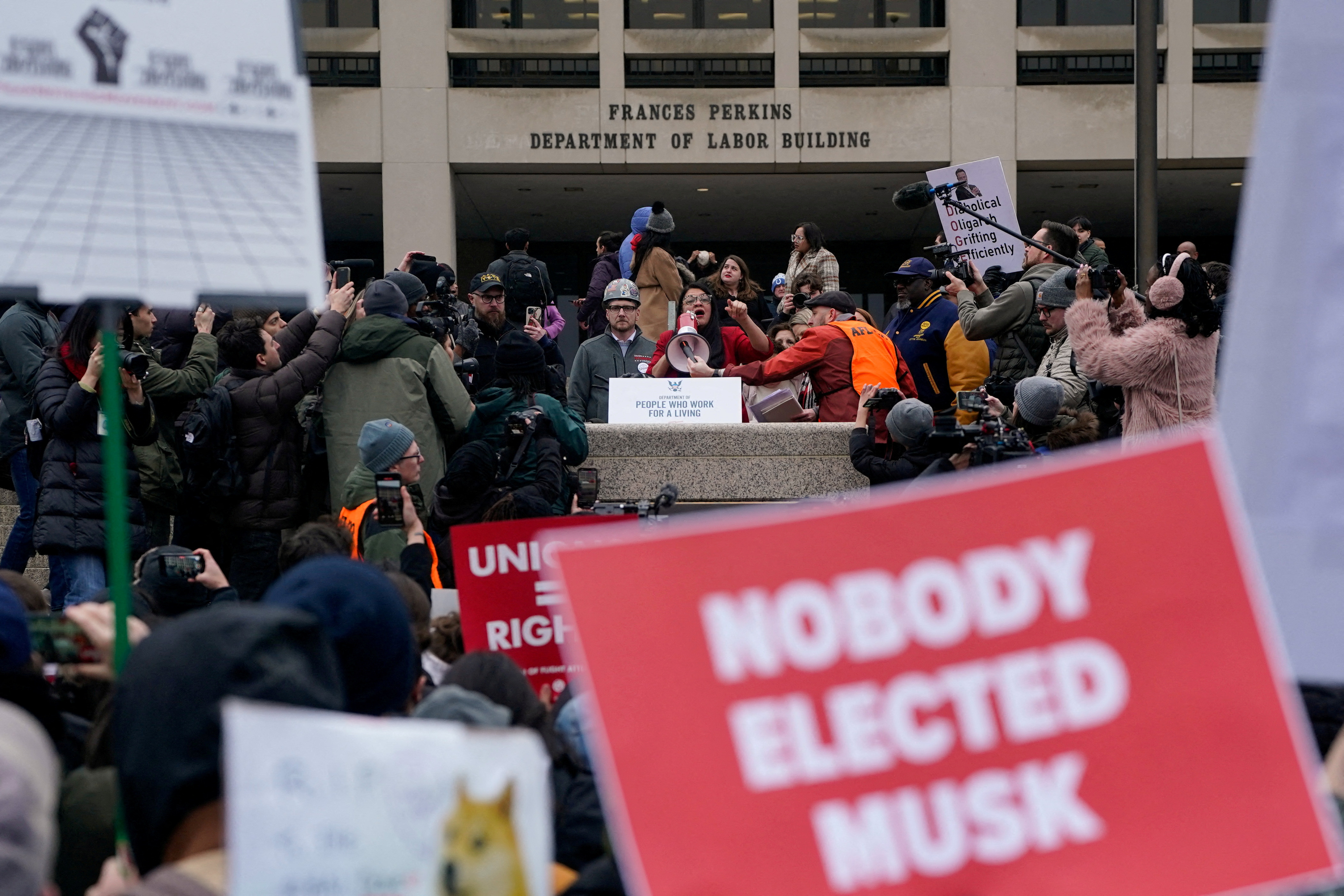 Demonstrators rally against U.S. President Trump, in Washington