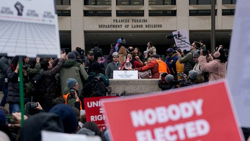 Demonstrators rally against U.S. President Trump, in Washington
