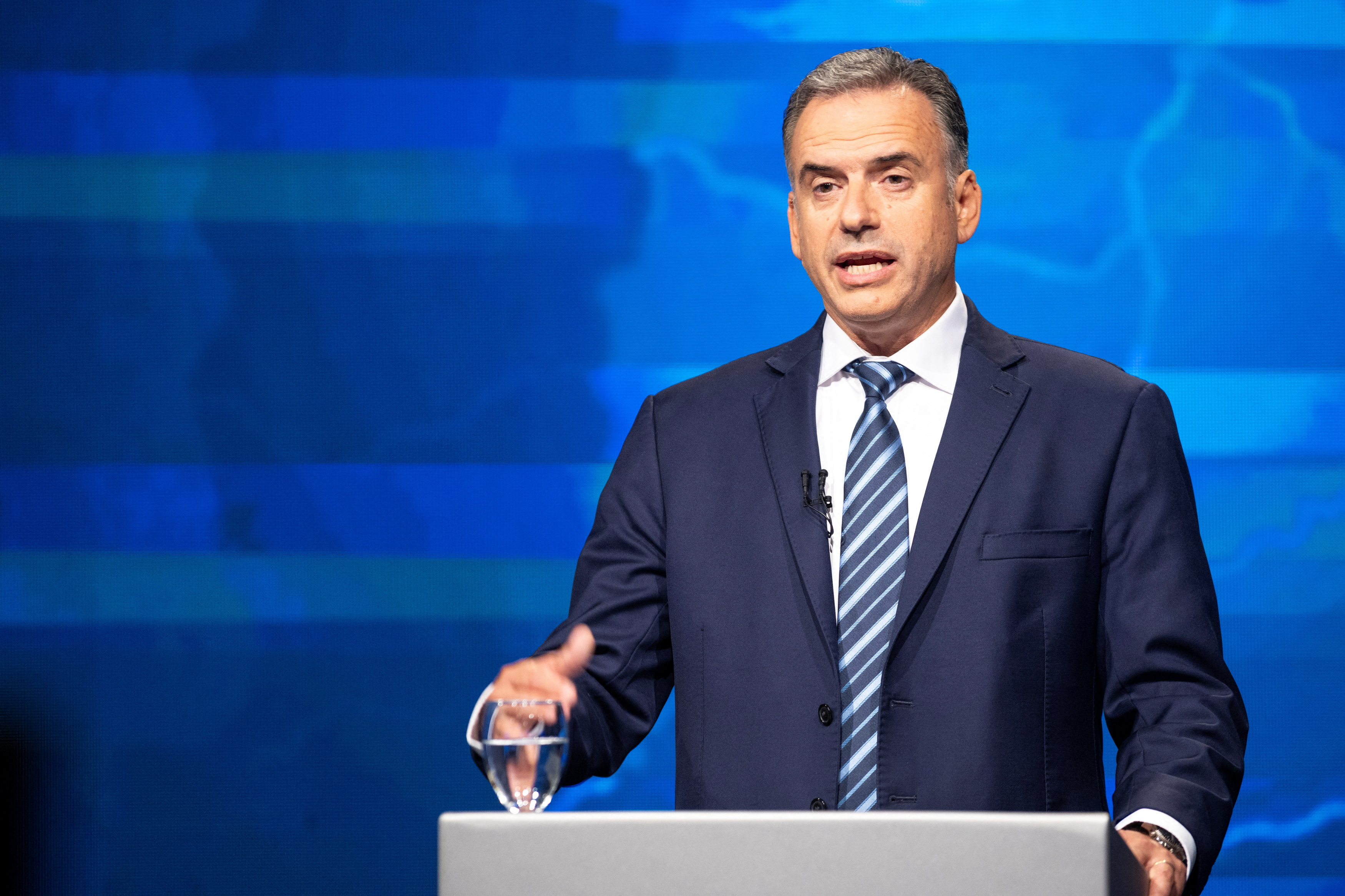 Uruguay's presidential candidates Yamandu Orsi and Alvaro Delgado hold a TV debate in Montevideo