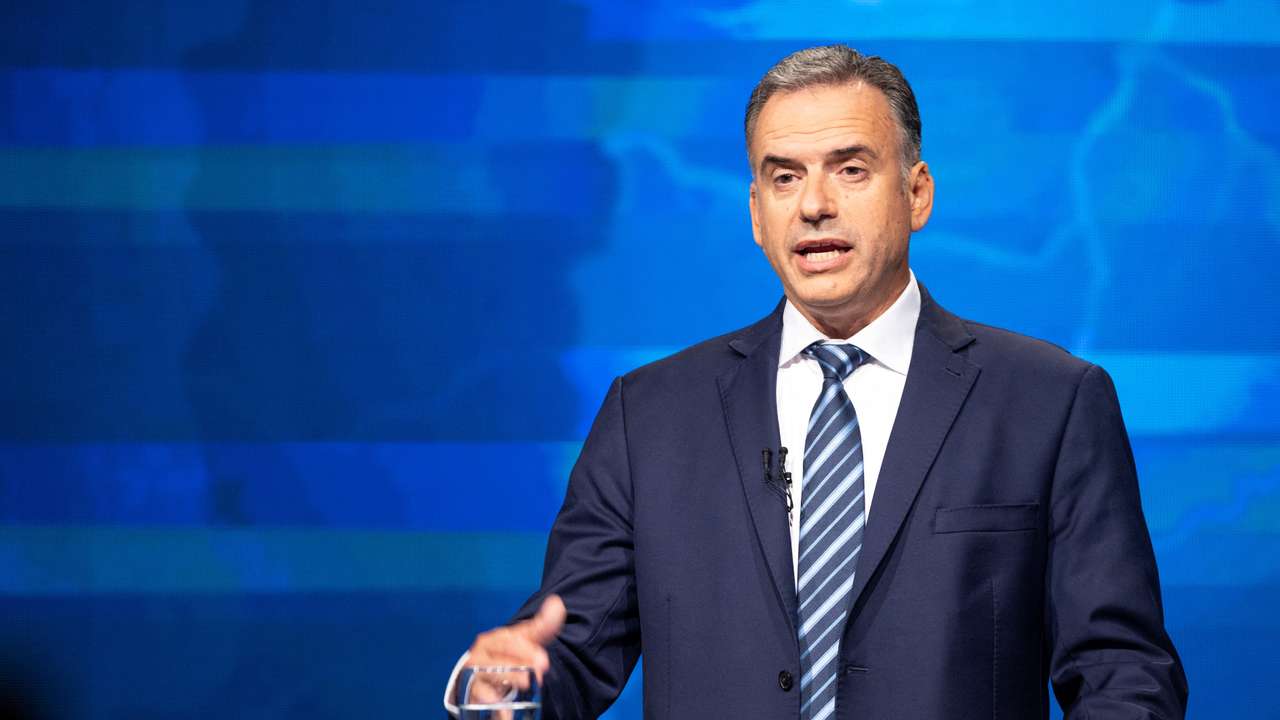 Uruguay's presidential candidates Yamandu Orsi and Alvaro Delgado hold a TV debate in Montevideo