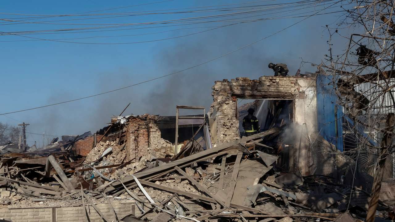 FILE PHOTO: Aftermath of a Russian air strikes in Kharkiv region