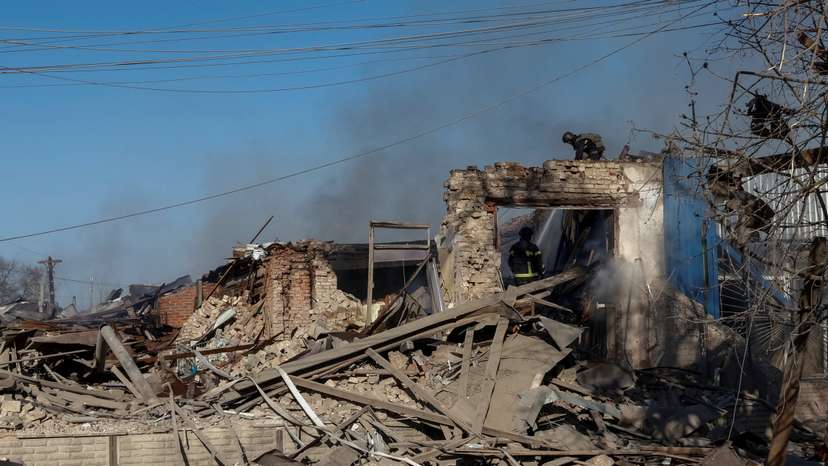 FILE PHOTO: Aftermath of a Russian air strikes in Kharkiv region