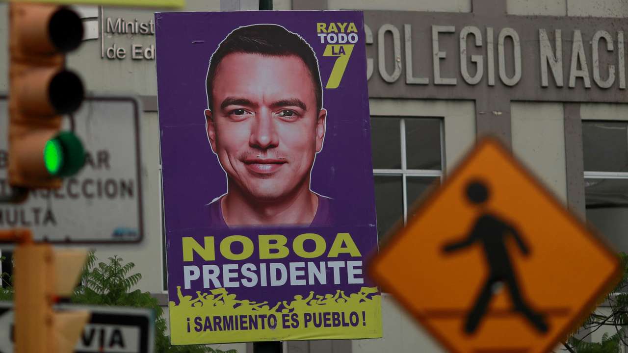 Ecuadorean President Noboa campaigns for re-election, in Guayaquil