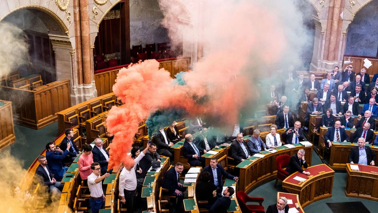 FILE PHOTO: Hungarian parliament votes on bill to ban Pride march
