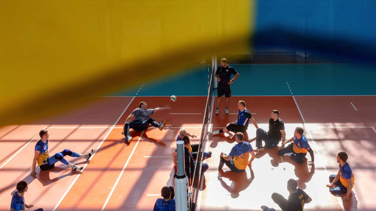 Ukraine's National Team in sitting volleyball, including former serviceman Yevhenii Korinets, prepare for the Paralympic Games in Paris