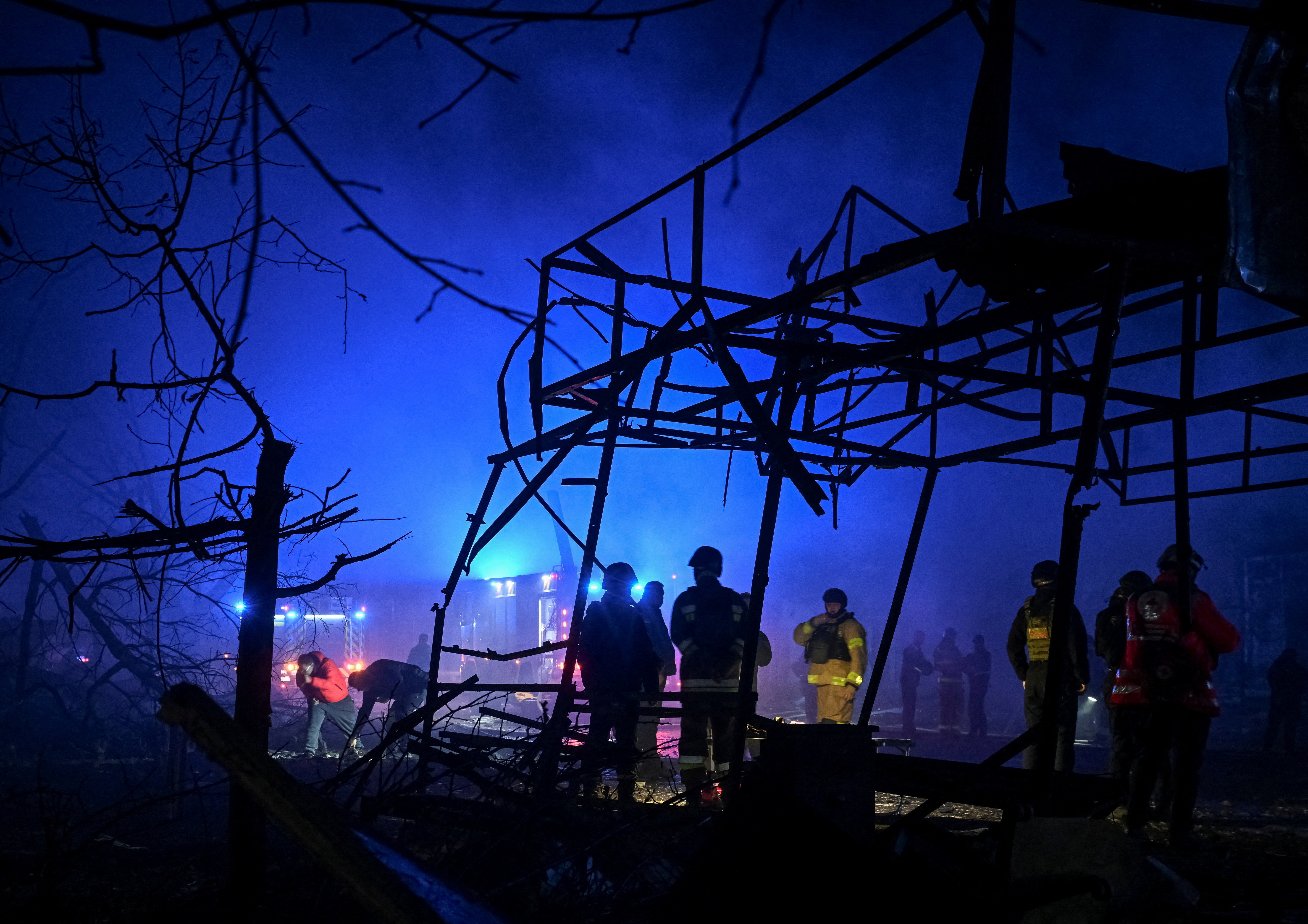 Aftermath of a Russian drone attack in Zaporizhzhia