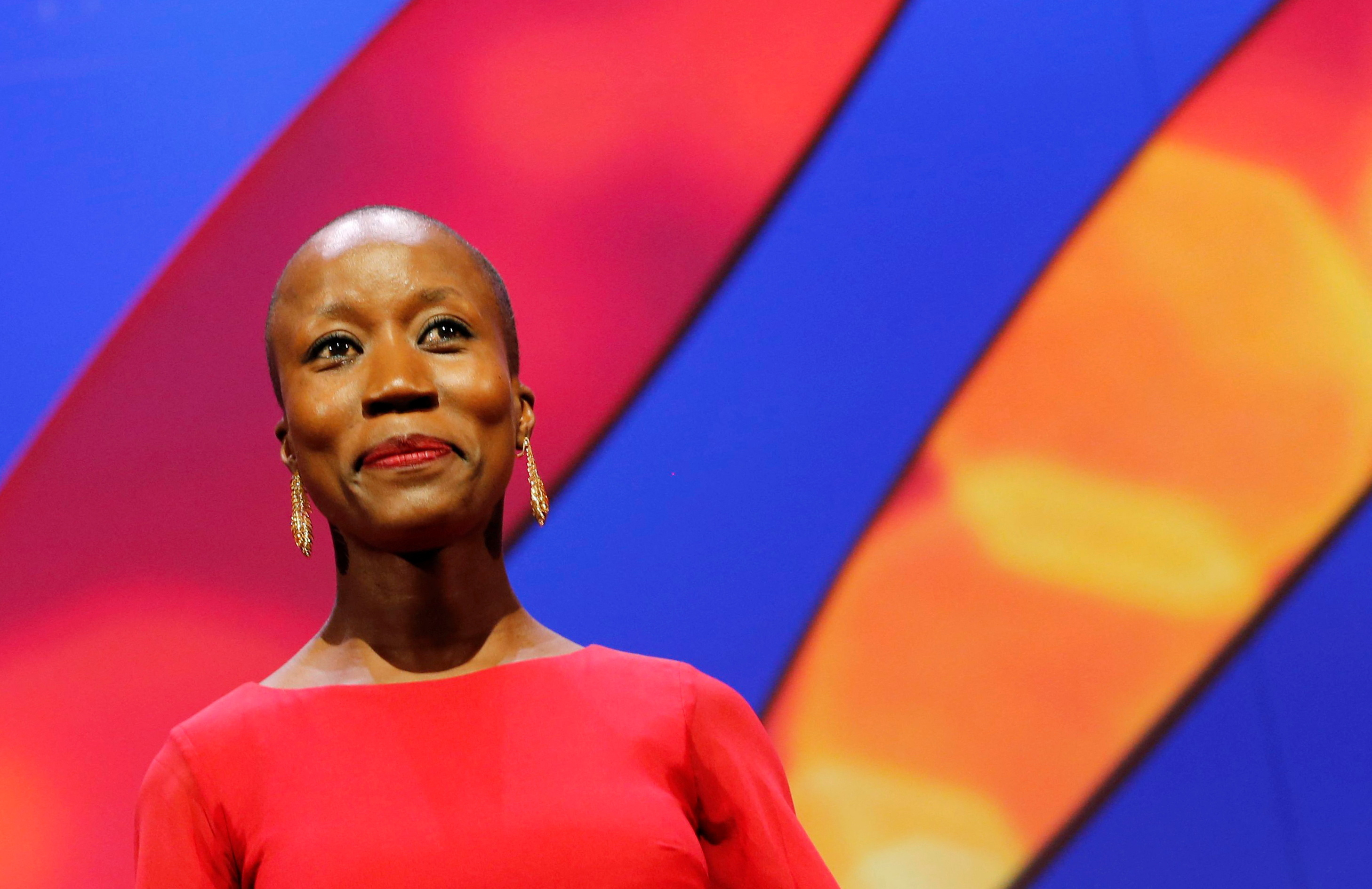 FILE PHOTO: Jury member singer-songwriter and composer Rokia Traore arrives on stage during the opening ceremony at the 68th Cannes Film Festival in Cannes
