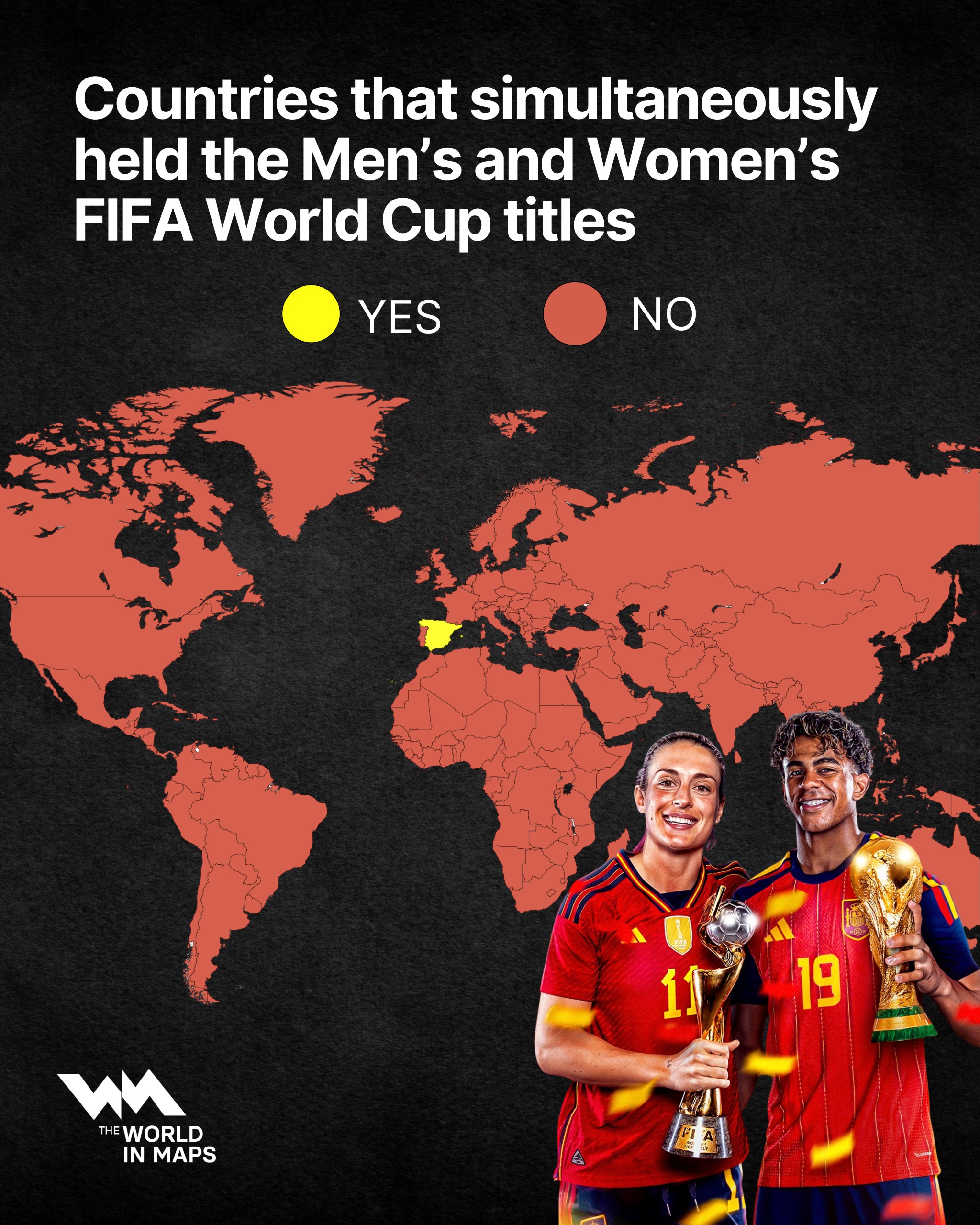Spain becomes first nation to hold men's and women's FIFA World Cup titles at the same time