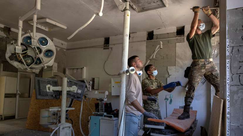 Aftermath of Russian missile strike on Okhmatdyt Children's Hospital in Kyiv