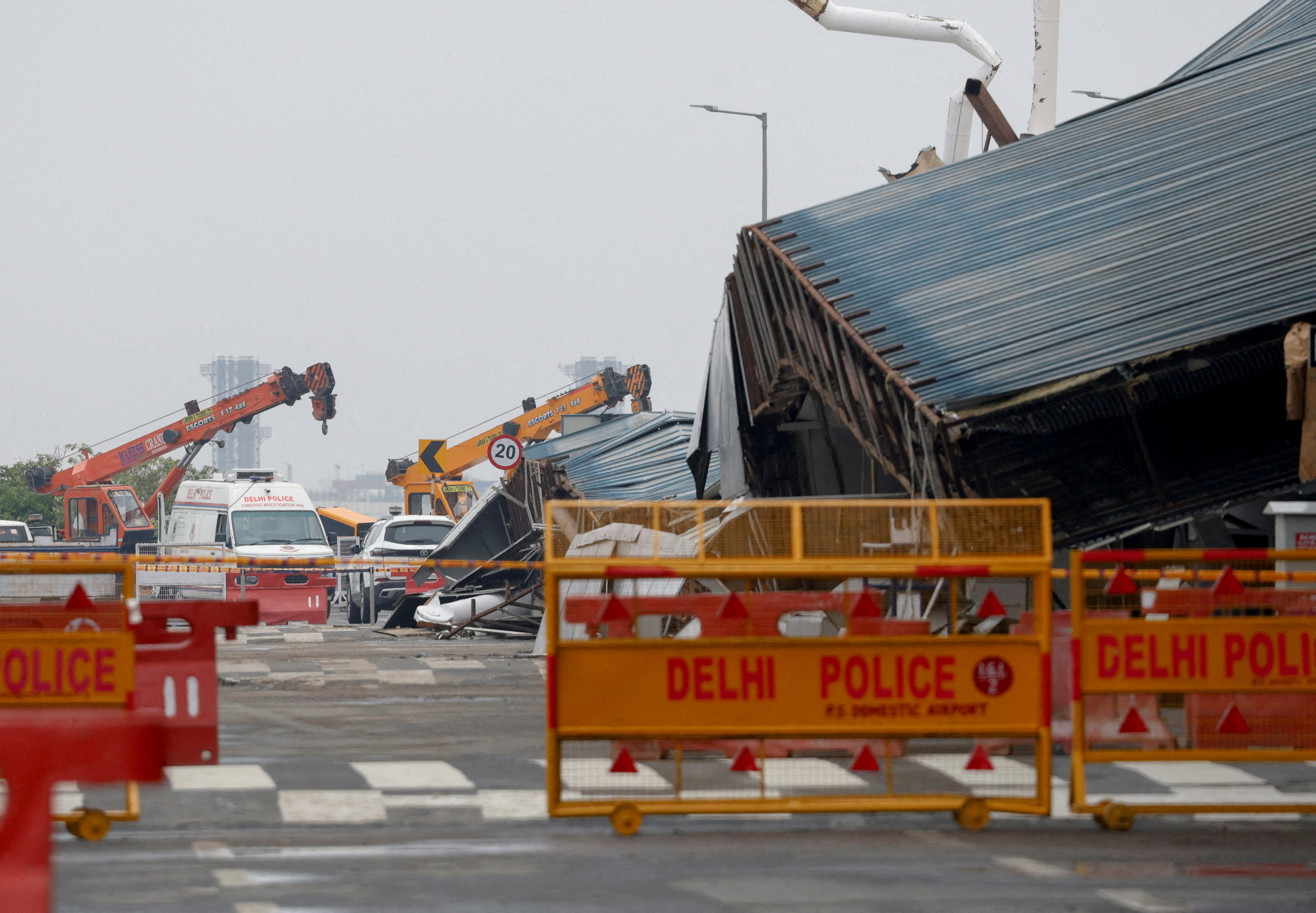FILE PHOTO: Roof collapses at the Indira Gandhi International Airport in New Delhi