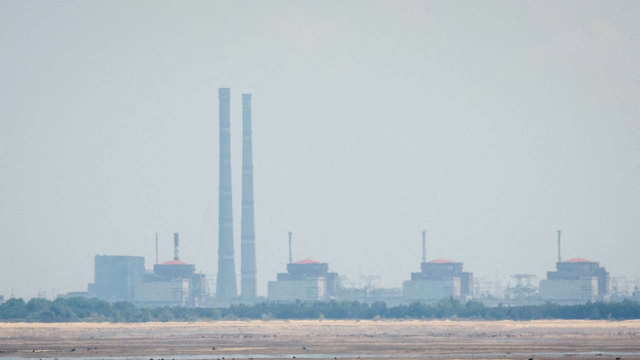 FILE PHOTO: View of Zaporizhzhia Nuclear Power Plant from the bank of Kakhovka Reservoir in Nikopol