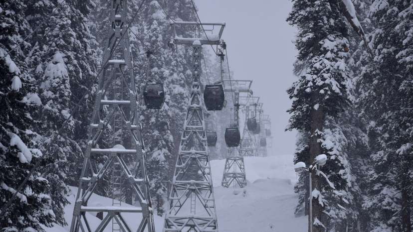 FILE PHOTO: People visit ski resort in Gulmarg