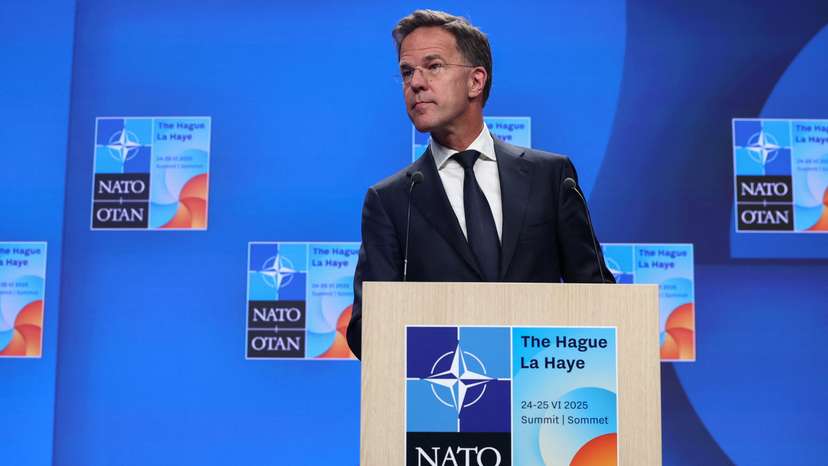 NATO Secretary General Mark Rutte holds a press conference ahead of a NATO summit, in The Hague