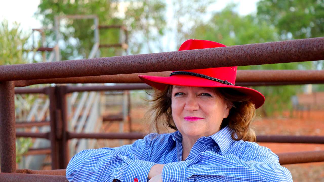 FILE PHOTO: Gina Rinehart poses in Western Australia