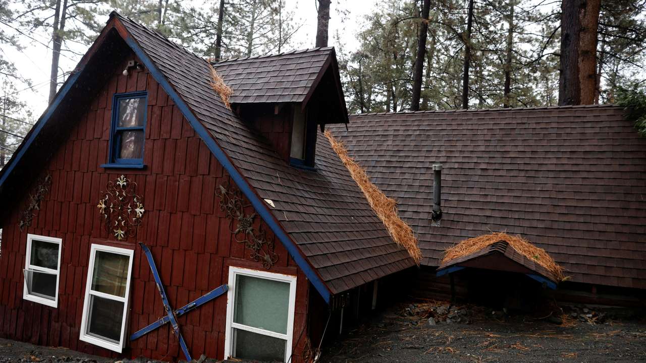 Heavy rains due to an atmospheric river, in California