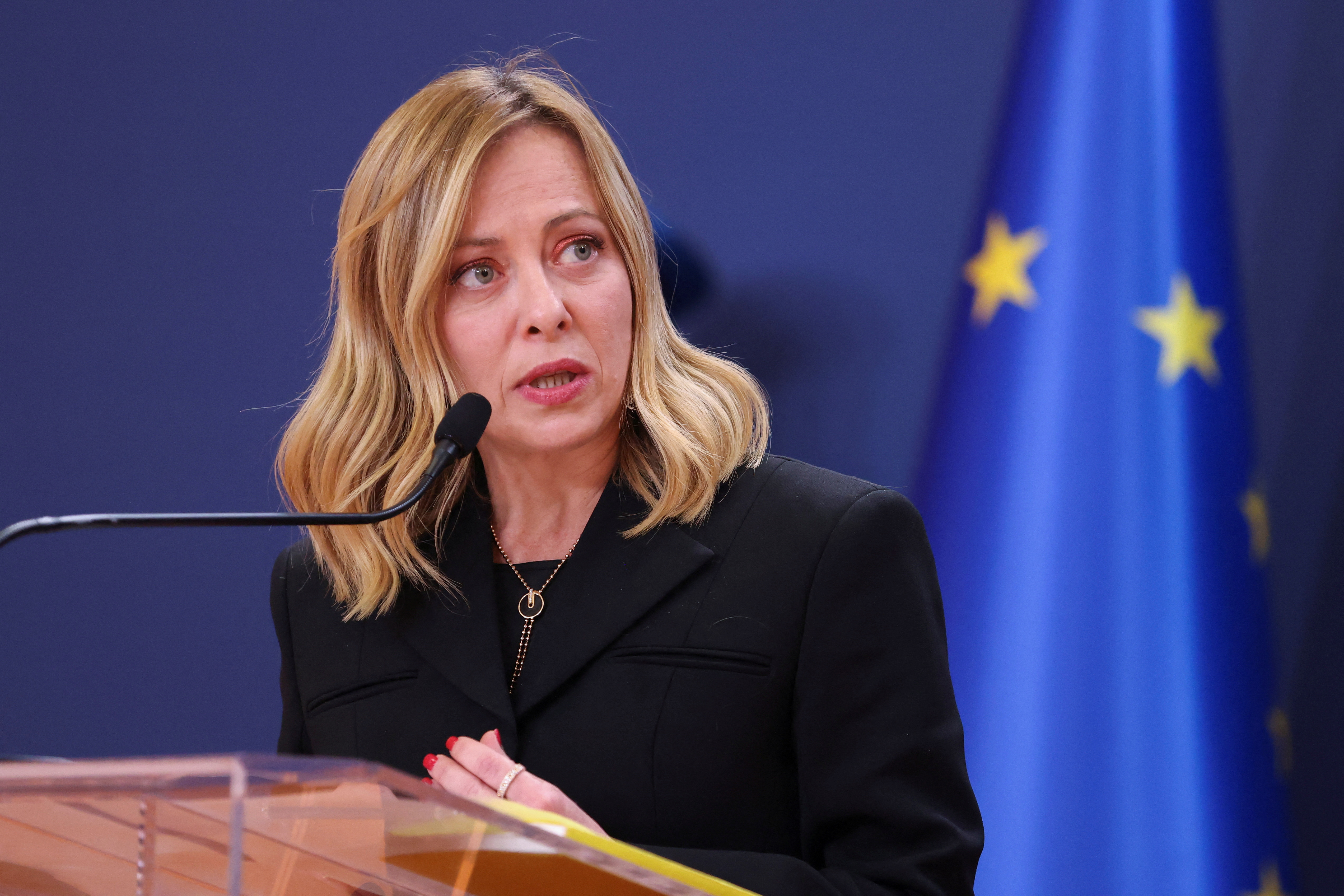 Italian Prime Minister Giorgia Meloni meets Serbian President Aleksandar Vucic in Belgrade
