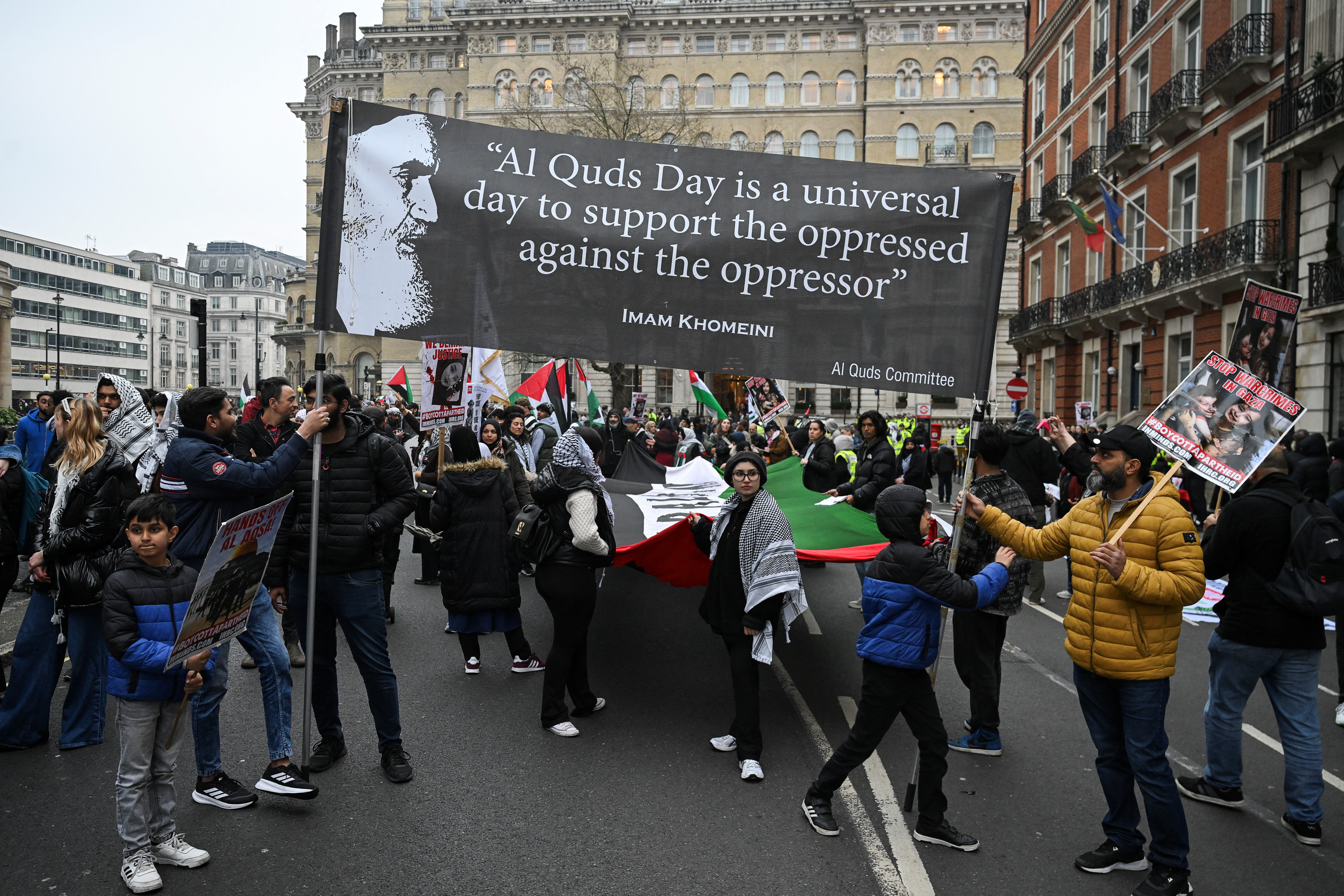 Annual al-Quds Day (Jerusalem Day) rally in support of the Palestinian people, in London