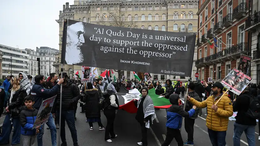 Annual al-Quds Day (Jerusalem Day) rally in support of the Palestinian people, in London