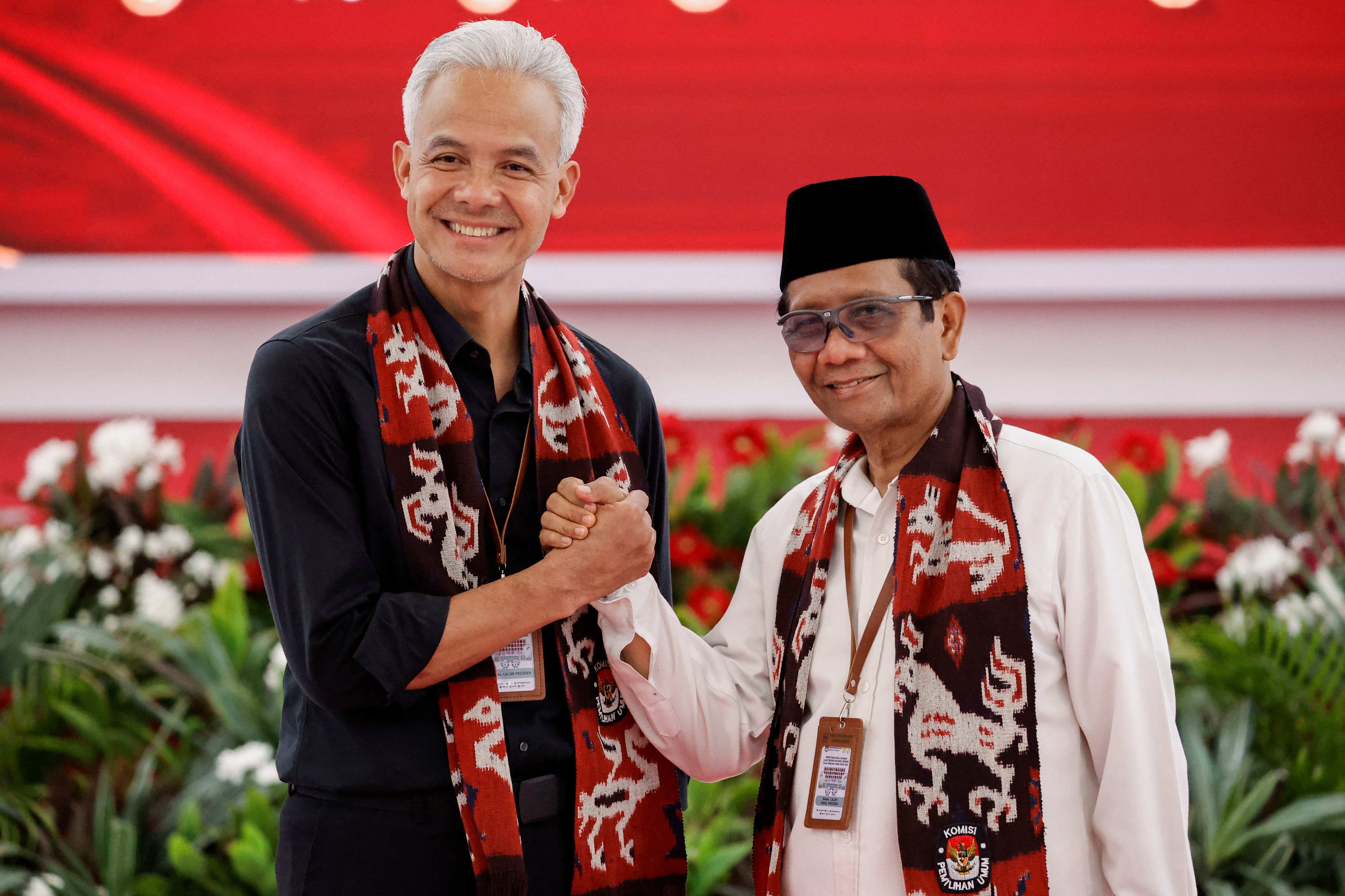 Candidates for the next year's election register to the election commission in Jakarta