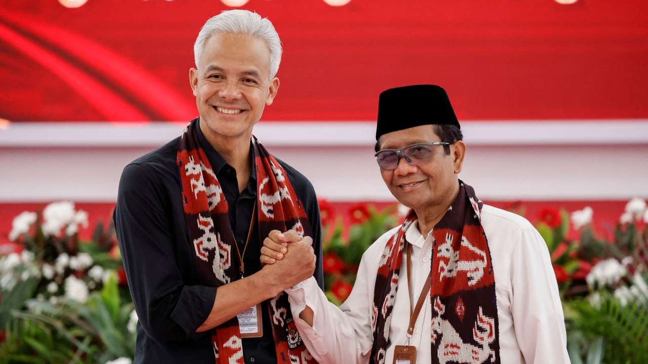 Candidates for the next year's election register to the election commission in Jakarta