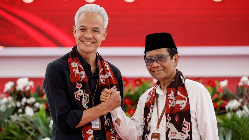 Candidates for the next year's election register to the election commission in Jakarta