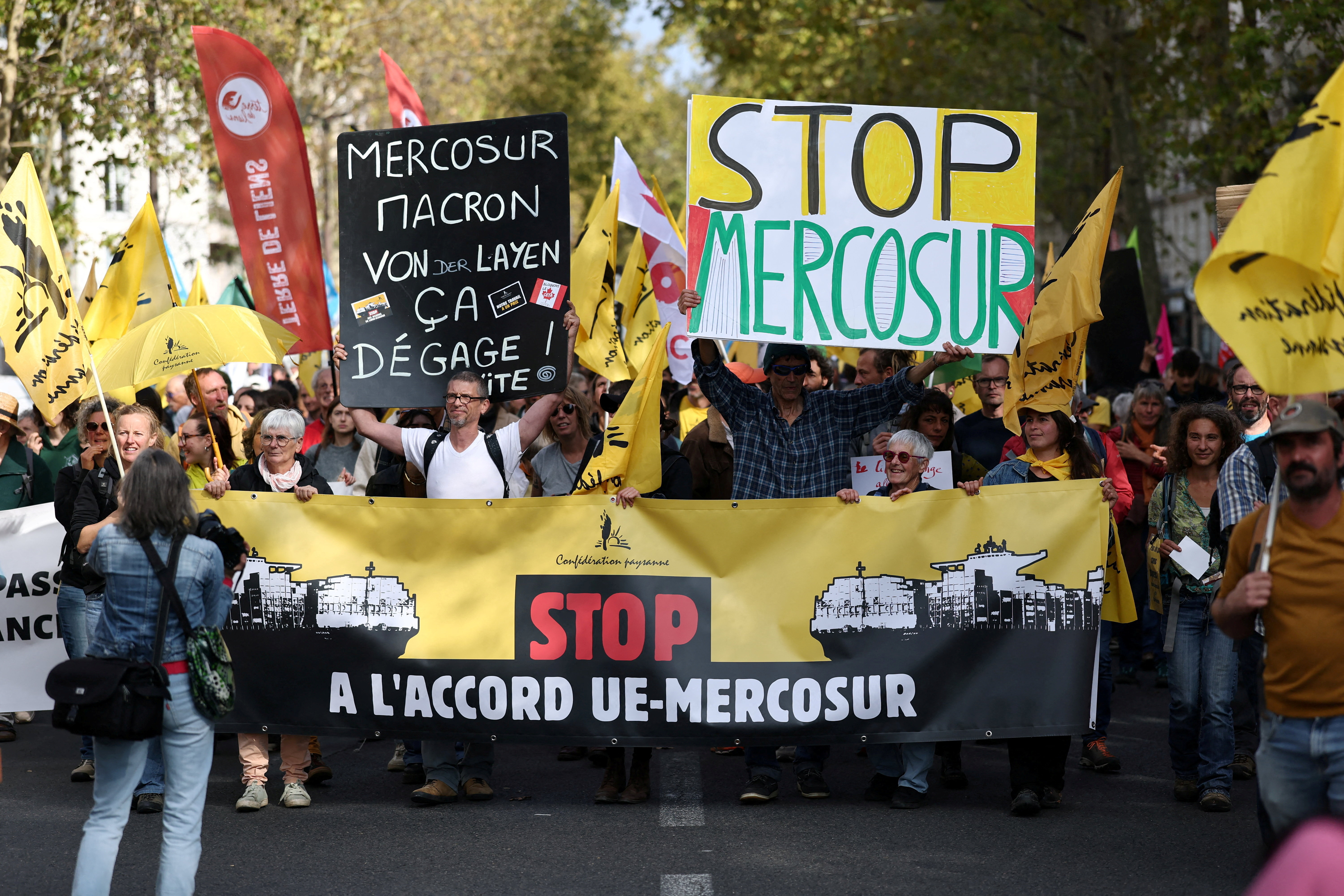 FILE PHOTO: French famers protest in Paris to block the EU-Mercosur agreement