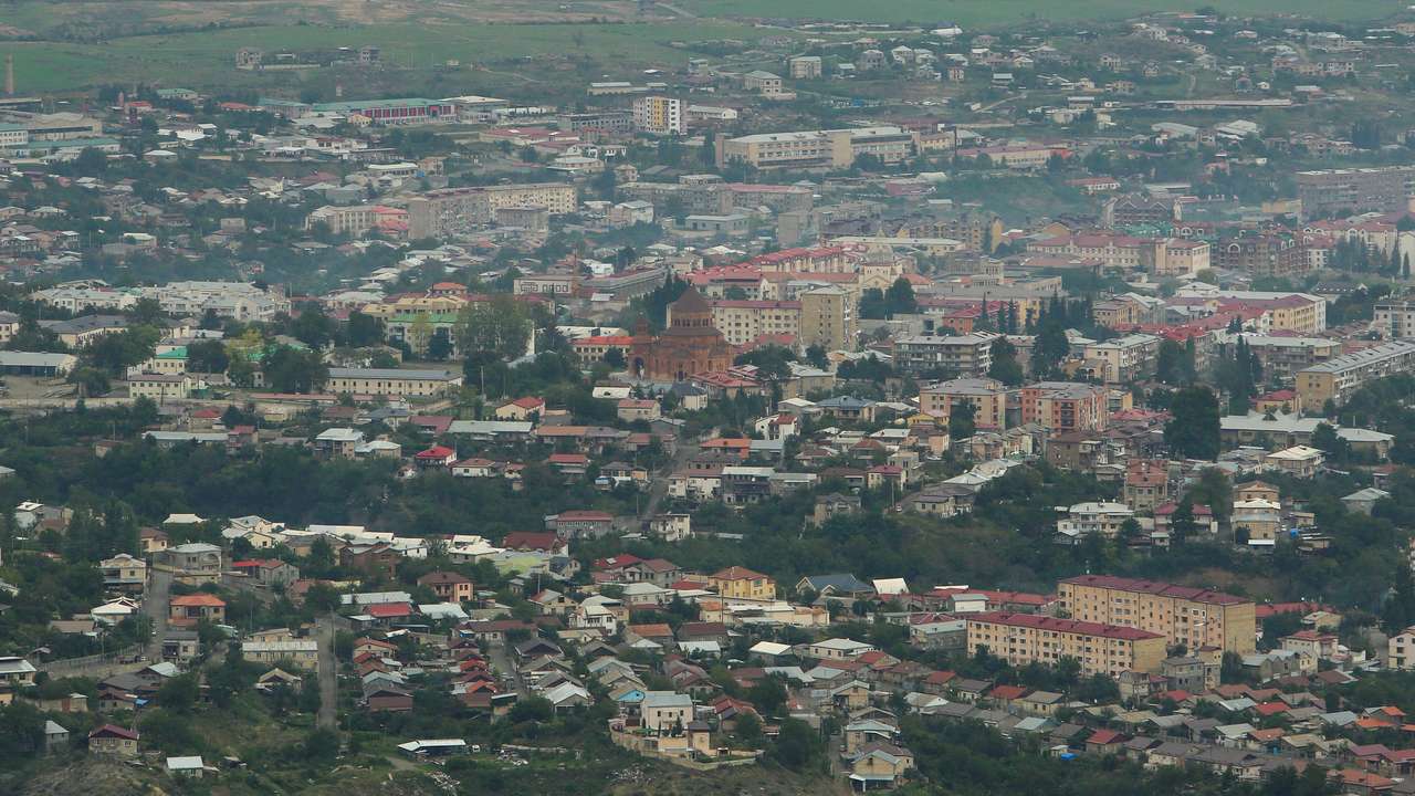A view shows Stepanakert city in Nagorno-Karabakh