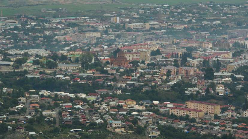 A view shows Stepanakert city in Nagorno-Karabakh