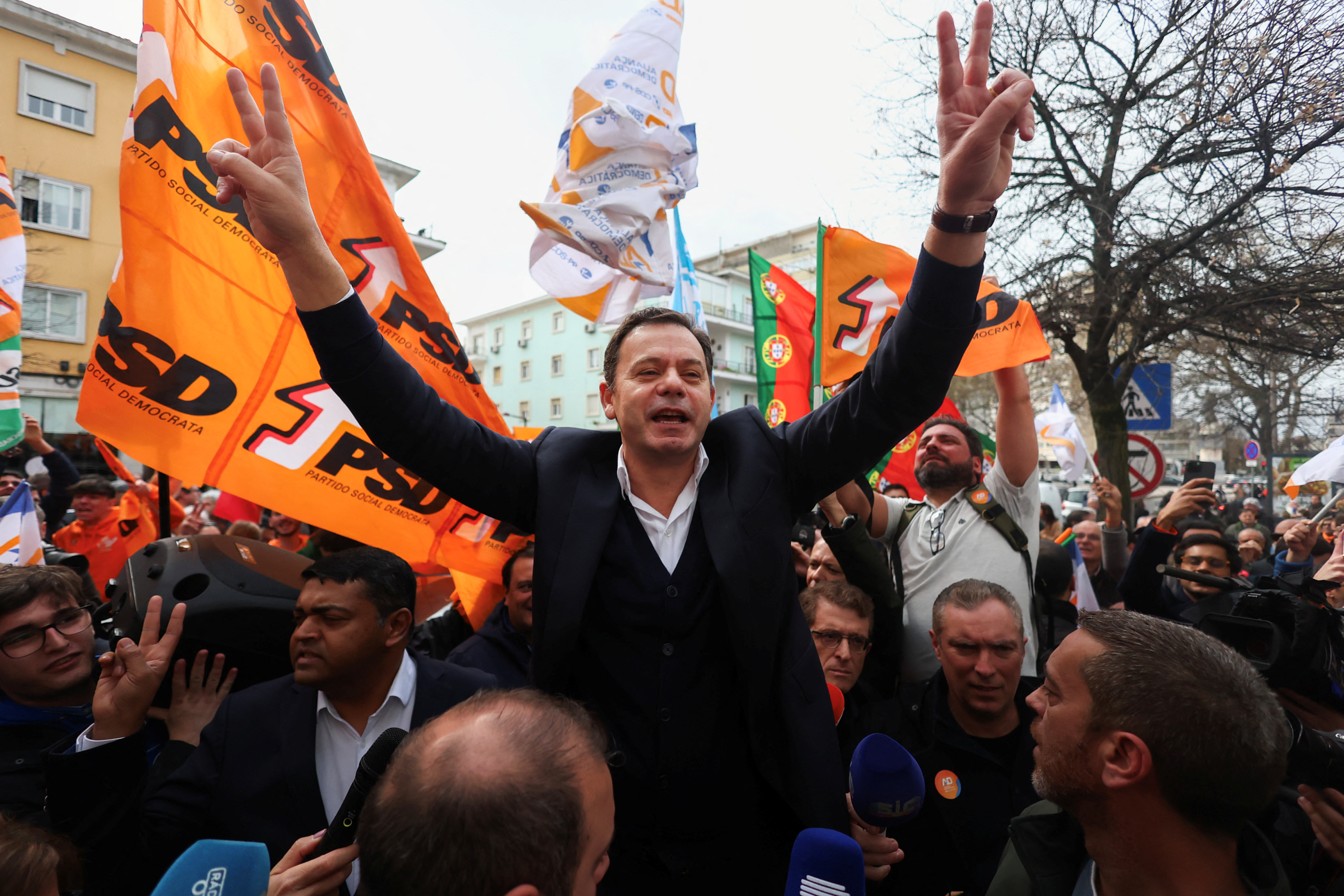 Social Democratic (PSD) and Democratic Aliance (AD) leader Luis Montenegro campaign ahead of the snap elections