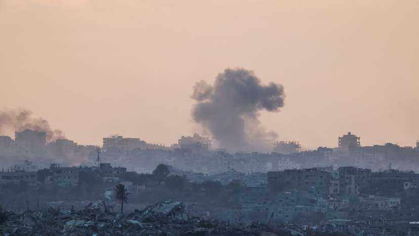 Smoke rises in northern Gaza