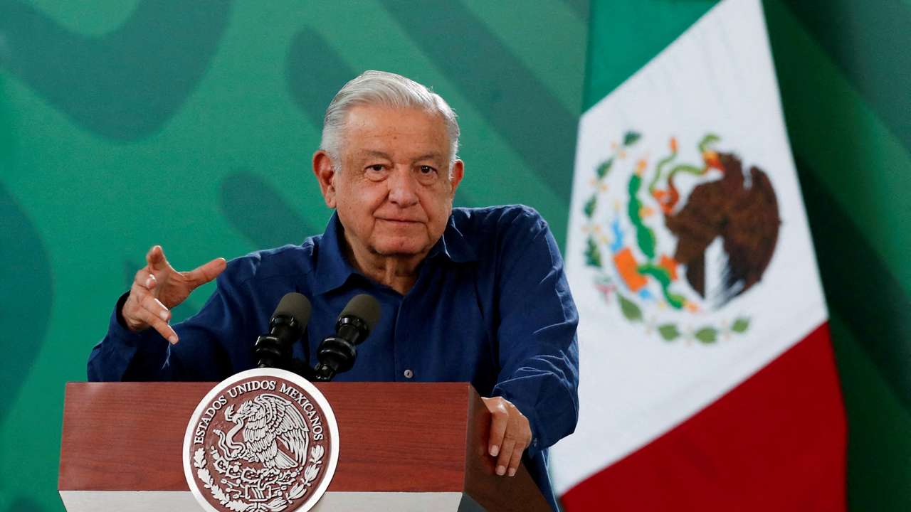 FILE PHOTO: Mexico's President Andres Manuel Lopez Obrador attends his daily press conference, in Acapulco