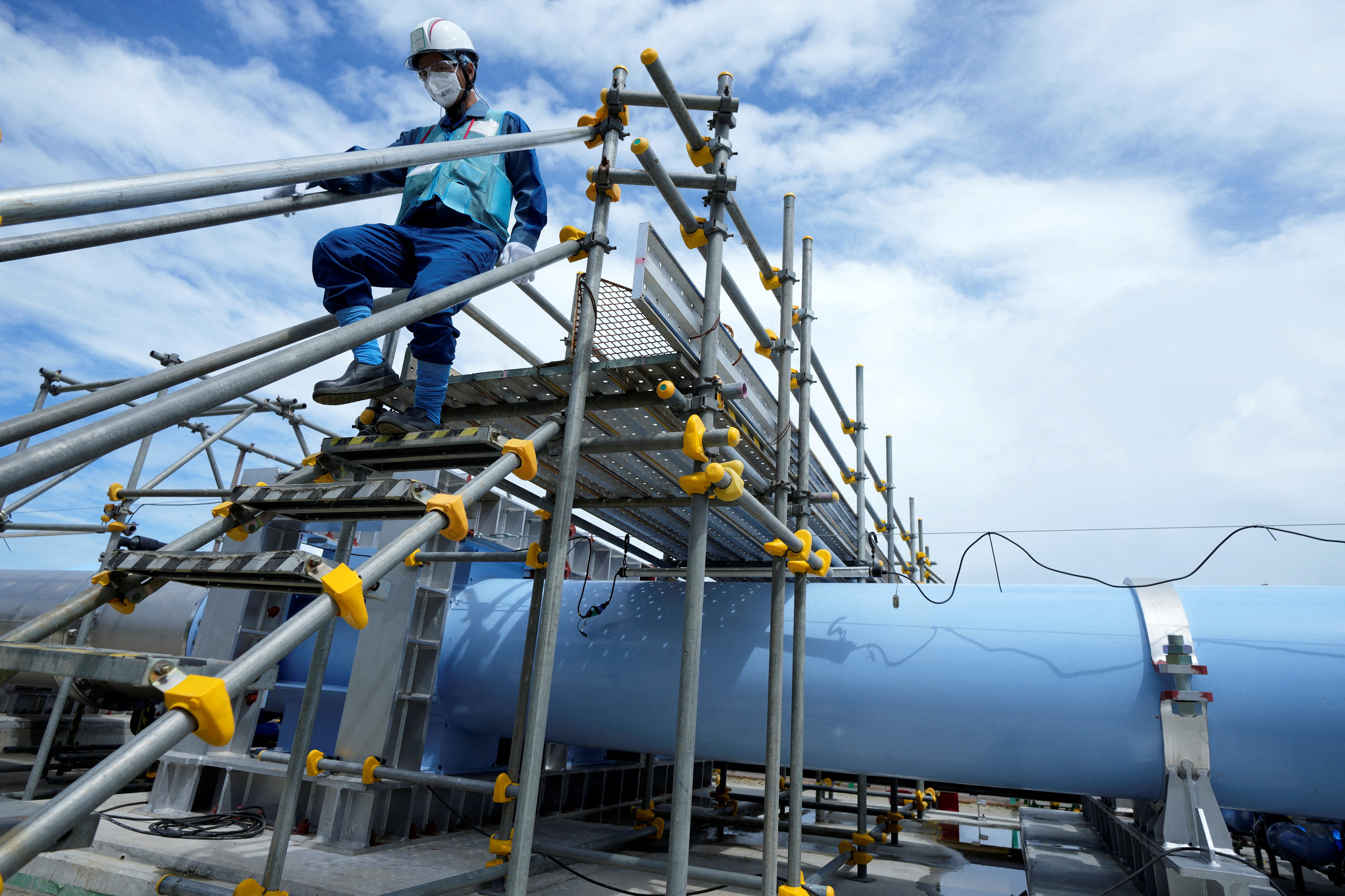 FILE PHOTO: TEPCO conducts media tour after Fukushima nuclear power plant treated radioactive water release began