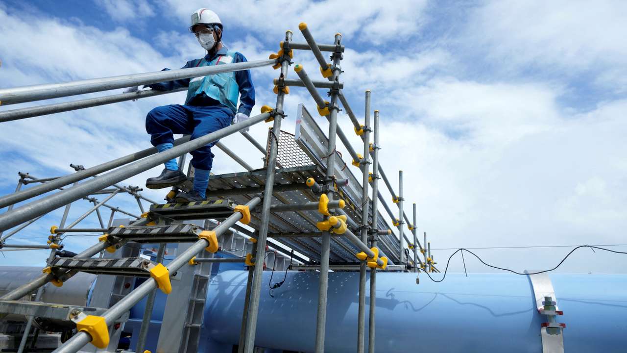 FILE PHOTO: TEPCO conducts media tour after Fukushima nuclear power plant treated radioactive water release began