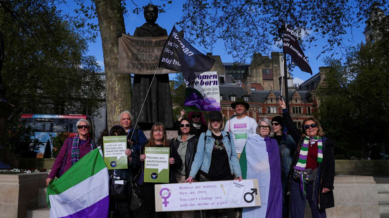 People await a ruling on an appeal by For Women Scotland in London