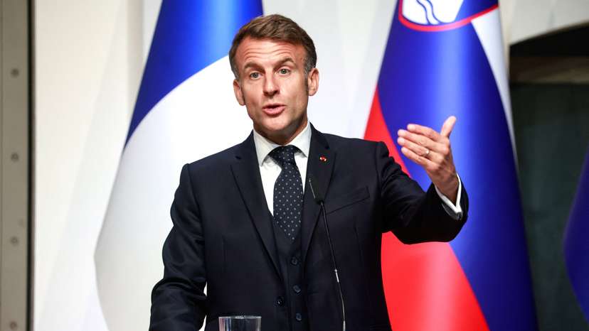 French President Macron meets with Slovenian PM Golob, at Ljubljana castle