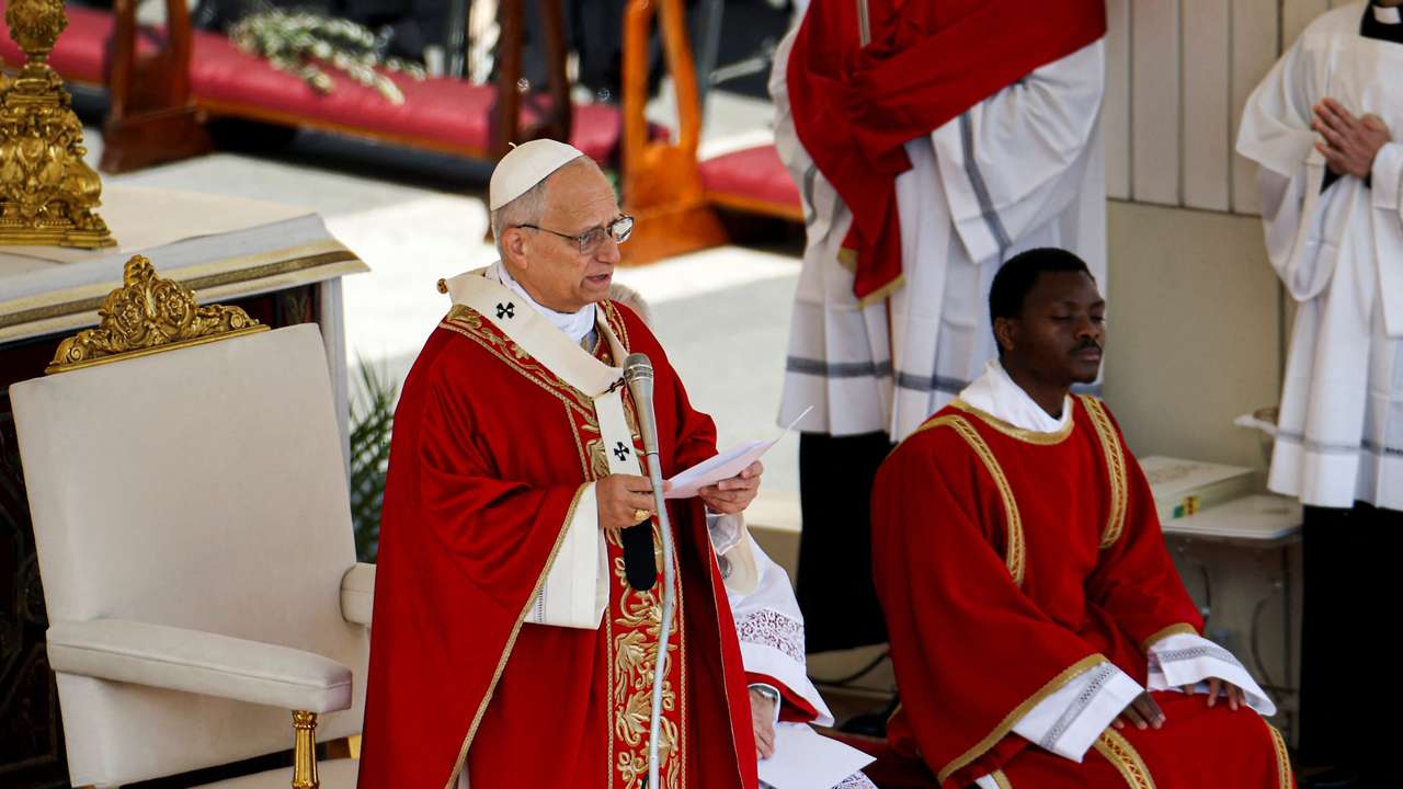 Pope Leo celebrates Palm Sunday service at the Vatican
