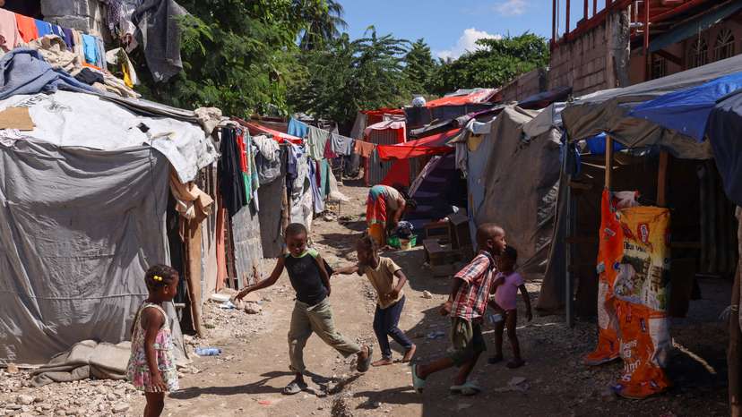 Haitians displaced by gang violence take shelter in refugee camp, in Port-au-Prince