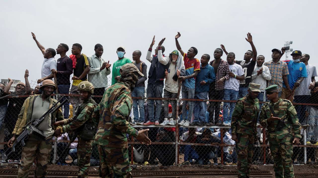 Meeting organised by M23 at the Stade de L'Unite in Goma