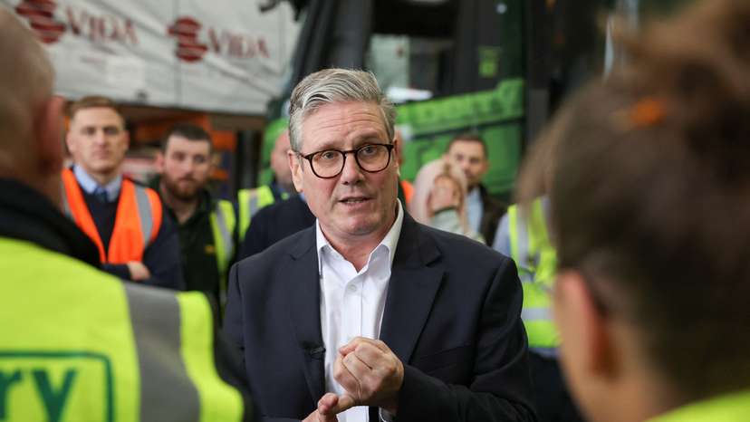 British Labour Party leader Starmer visits Lancashire