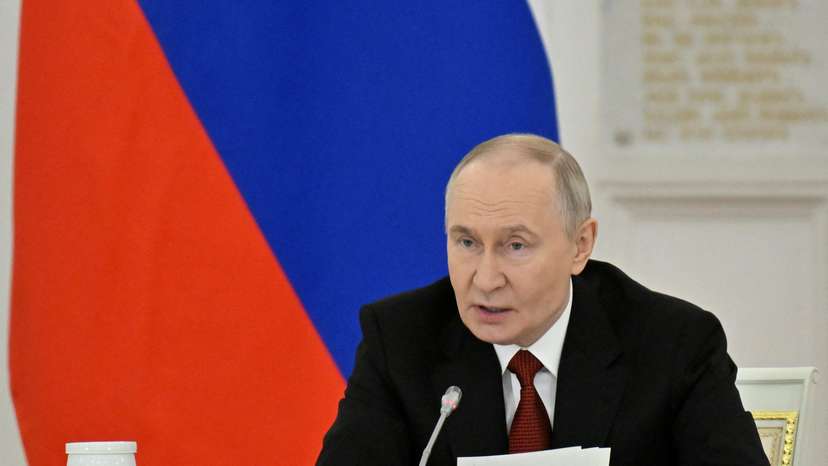 Russian President Vladimir Putin chairs a State Council meeting at the Kremlin in Moscow