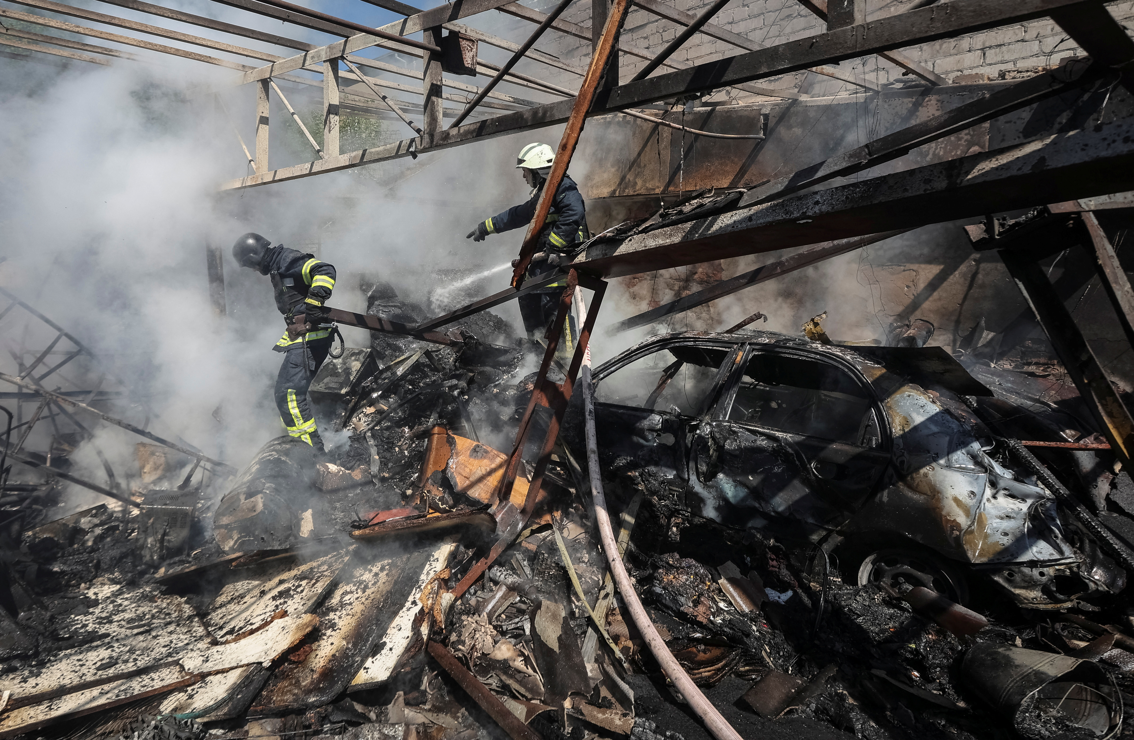 Aftermath of a Russian missaile strike in Kharkiv