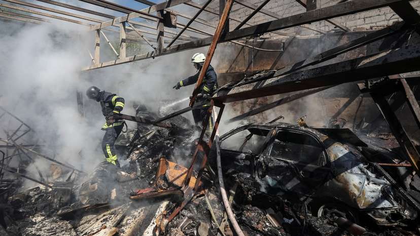 Aftermath of a Russian missaile strike in Kharkiv