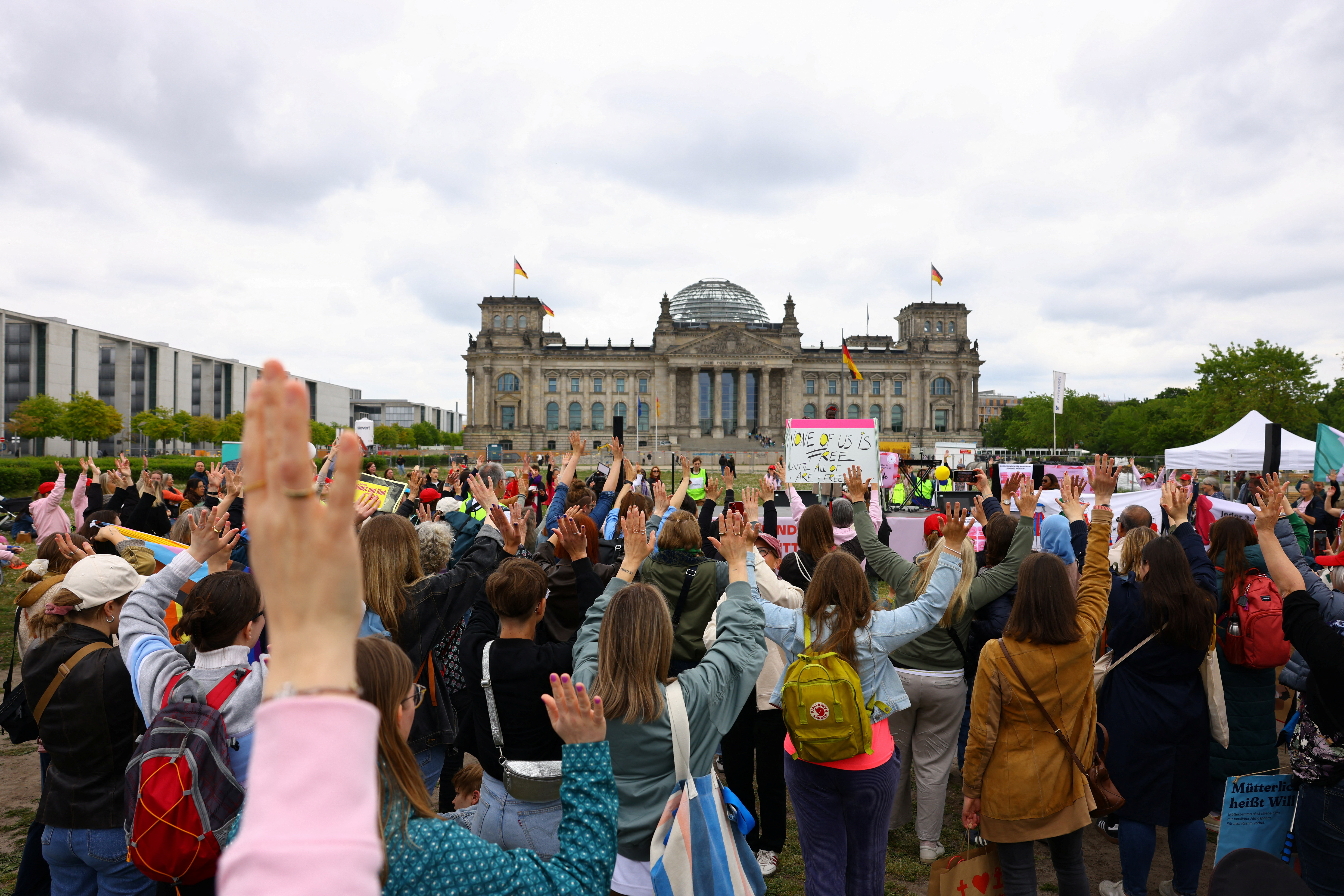 "For a Society that Puts Mothers at the Center" demonstration in Berlin